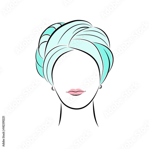 Beautiful Young Woman in Turquoise Turban