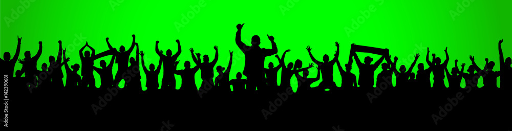 Fototapeta premium Background with cheering people