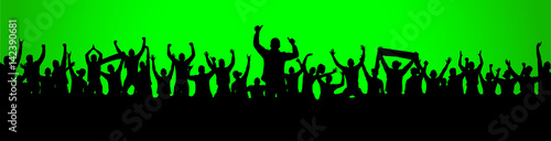 Background with cheering people