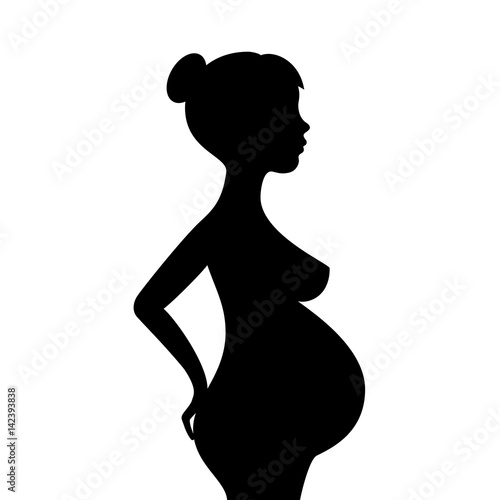 Pregnant young woman silhouette