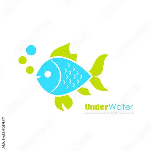 Aquarium fish vector logo