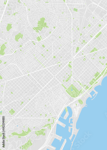 Barcelona colored vector map