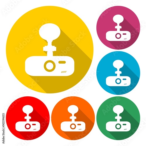 Camera vector illustration, Car digital video recorder 