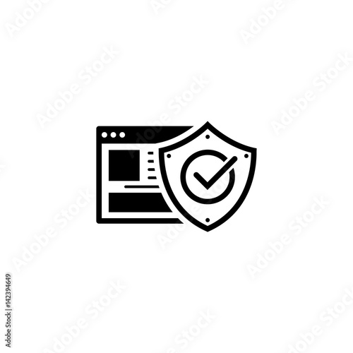 Online Protection Icon. Flat Design.