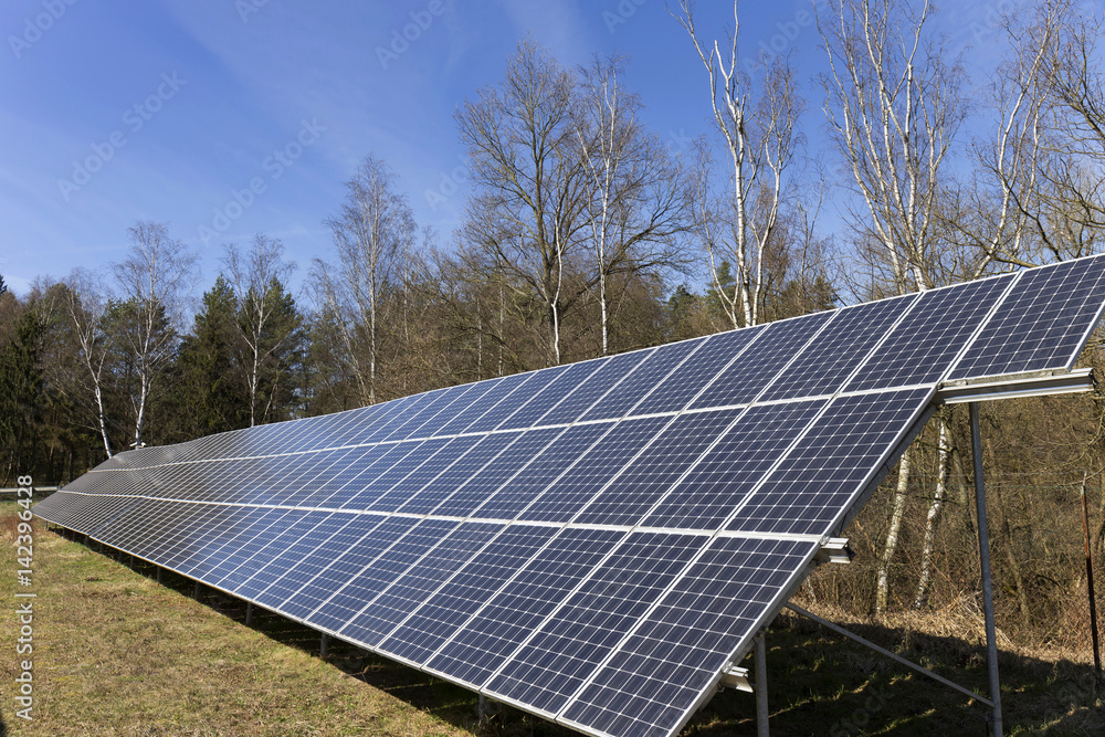 Solar Power Station on the spring Meadow Solar Power Station on the spring Meadow