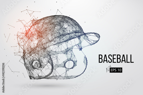 Silhouette of a baseball helmet. Vector illustration
