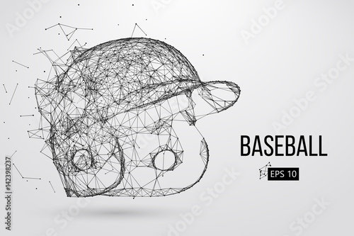 Silhouette of a baseball helmet. Vector illustration