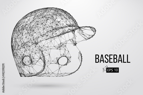 Silhouette of a baseball helmet. Vector illustration