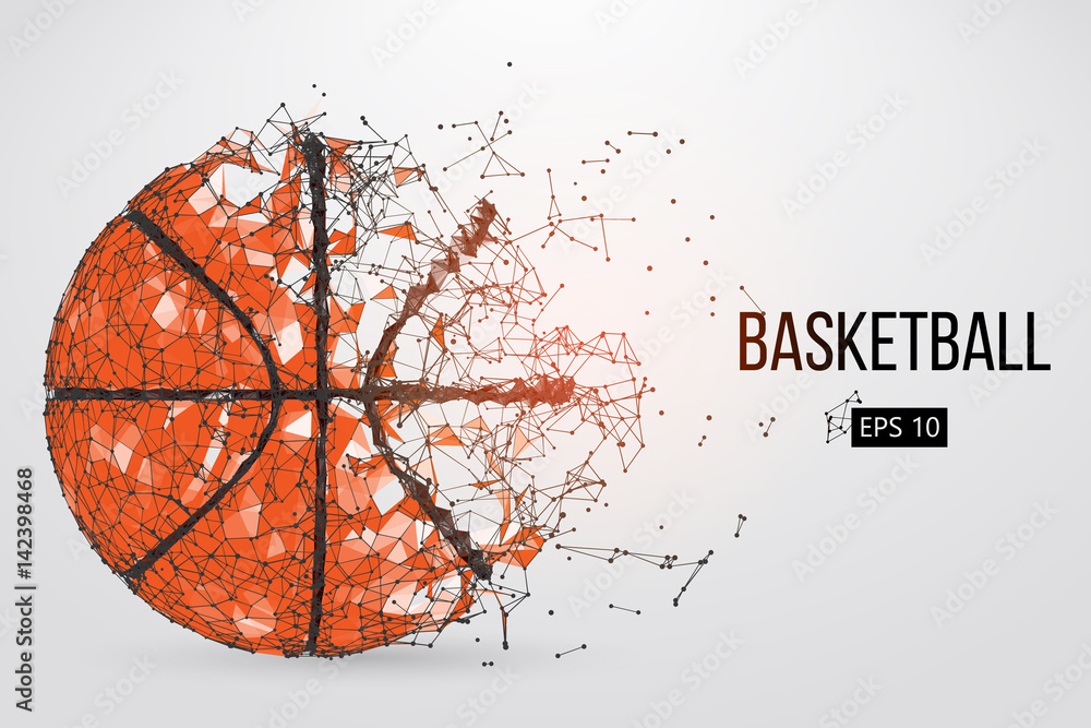 Fototapeta premium Silhouette of a basketball ball. Vector illustration