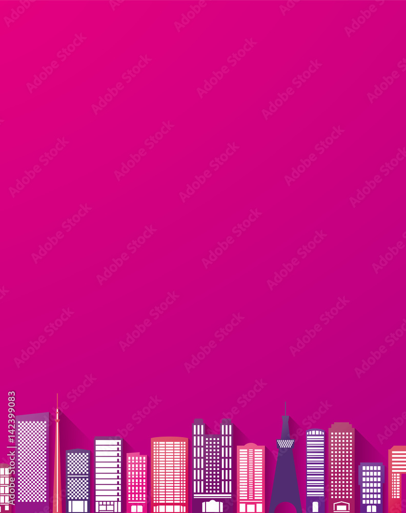 Naklejka premium 背景 都市 フラットデザイン