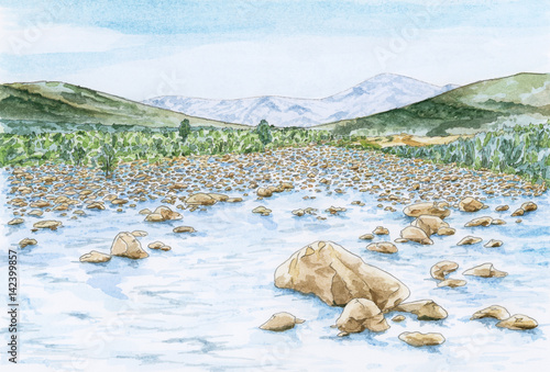 Stony river landscape