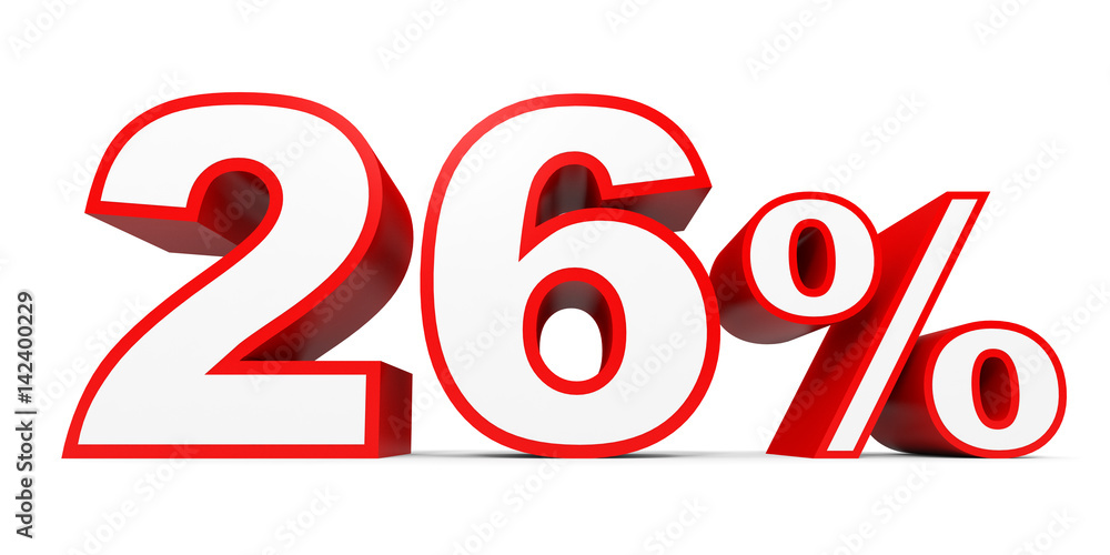 Twenty six percent off. Discount 26 %. Twenty six percent off. Discount 26 %.