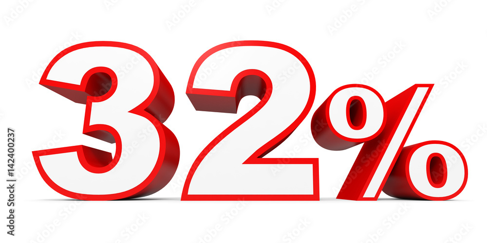 Thirty two percent off. Discount 32 %. Thirty two percent off. Discount 32 %.