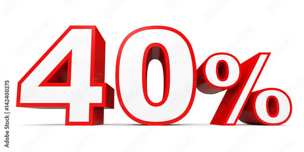 Forty percent off. Discount 40 %. Forty percent off. Discount 40 %.