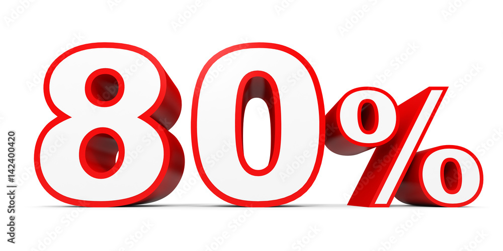 Eighty percent off. Discount 80 %. Eighty percent off. Discount 80 %.