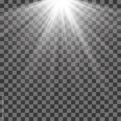 Свет верху, сияние света. Эффекты отражения и блика. Vector spotlight. Light effect
