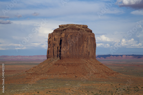 A view towards one of the Mittens in Monument Valley, Utah