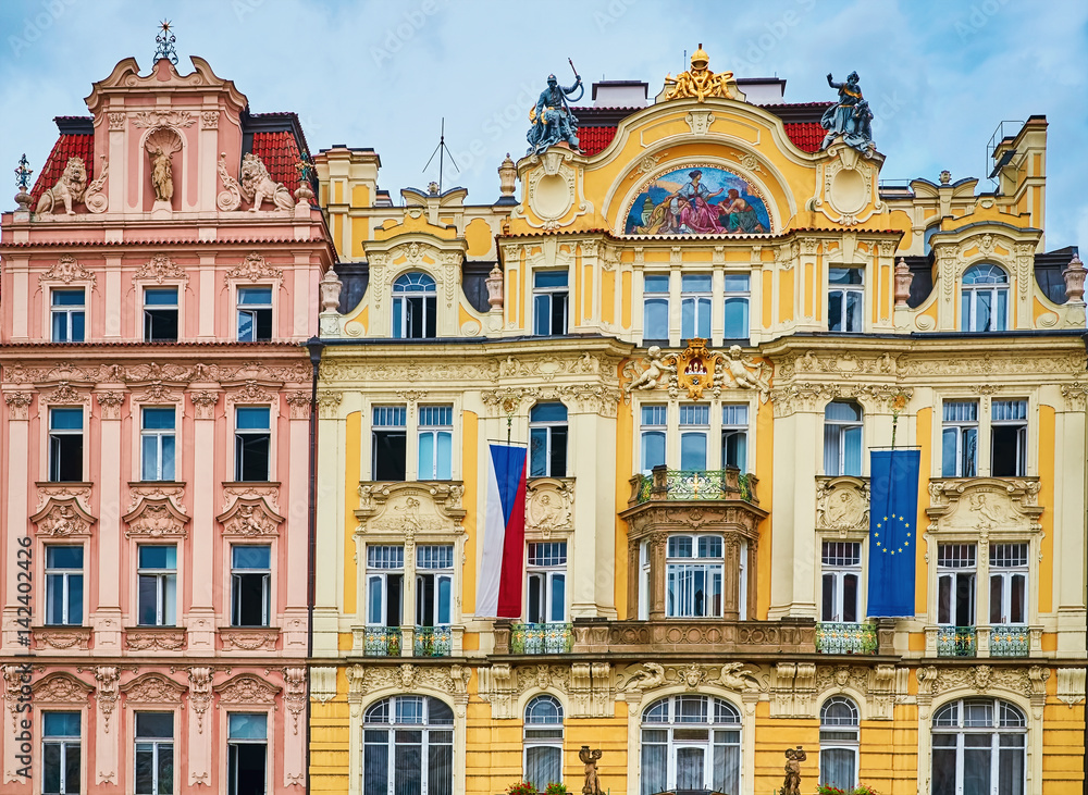 Facades of an Old Buildings