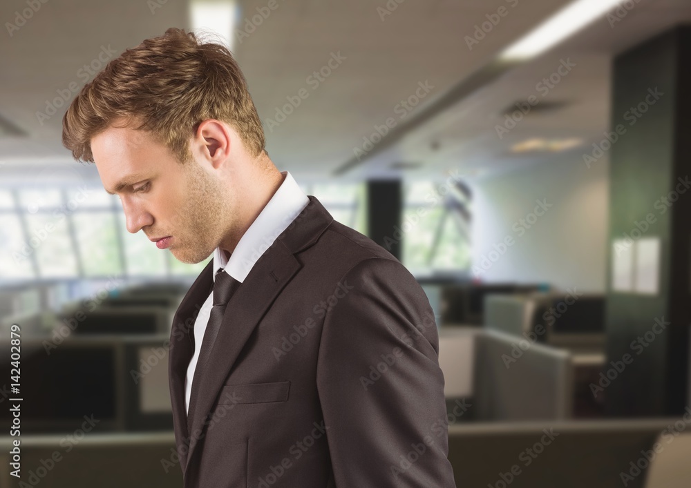 Fototapeta premium Sad disappointed businessman in office