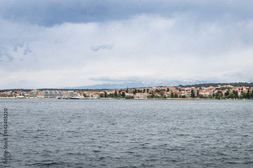 Areal view on Croatian coast near Zadar