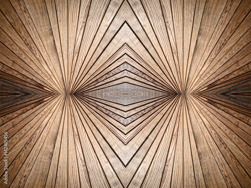 Abstract symmetry wooden texture pattern as background.