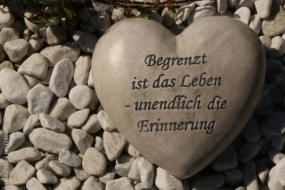 Life is limited, infinitely the Memory (german), Grabdekoration, ein