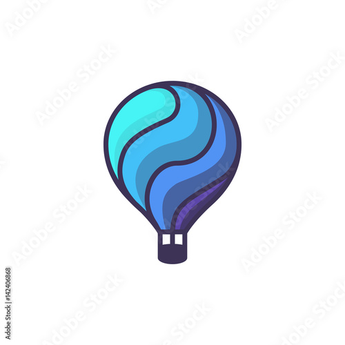 Hot air baloon logo. Cartoon illustration of hot air baloon vector icon for web design or logo template