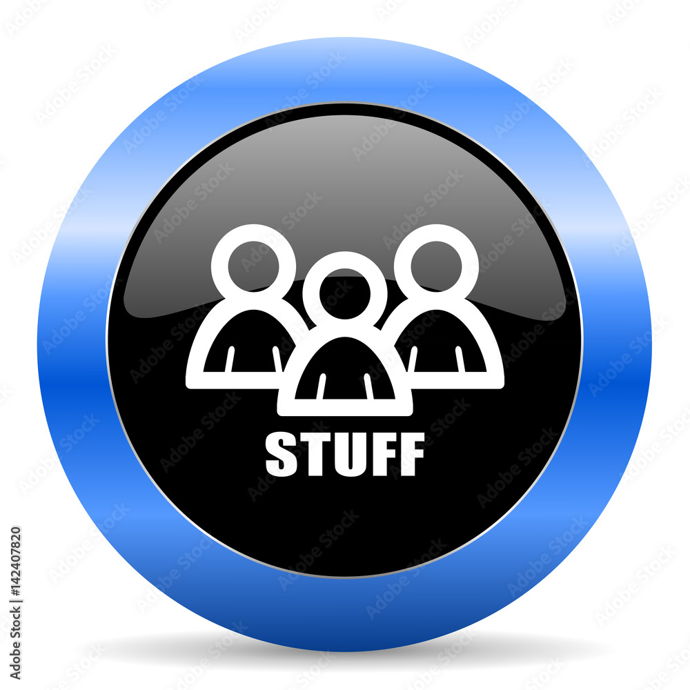 Stuff black and blue web design round internet icon with shadow on white background. Stuff black and blue web design round internet icon with shadow on white background.