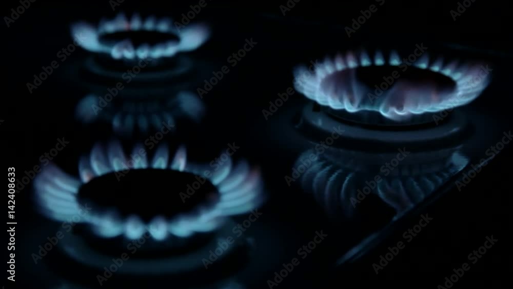 Burner fired in the dark background Burner fired in the dark background
