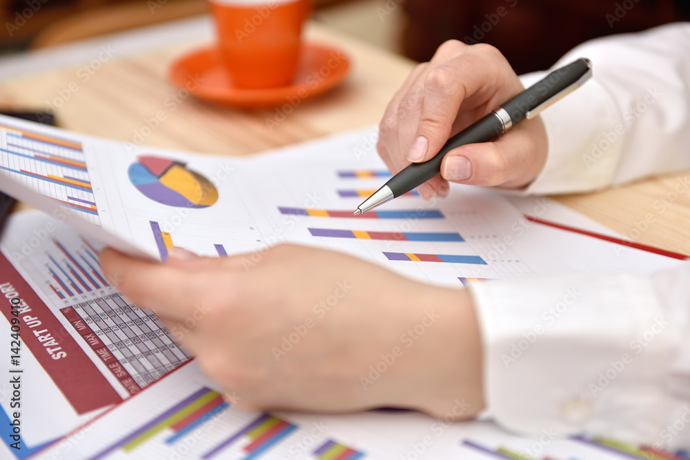 Trader woman working Trader woman working