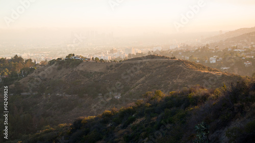 Photographie Sunset at Hollywood Hills, Los Angeles, California