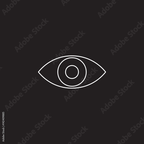 eye line icon, vision outline vector logo illustration, linear pictogram isolated on black