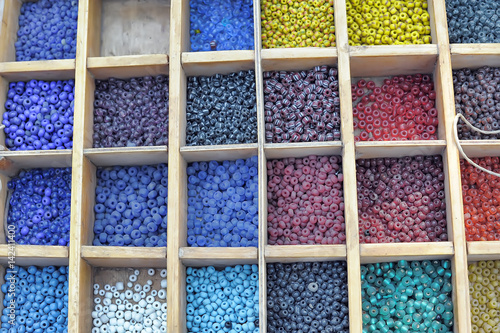 Multi-colored handmade beads