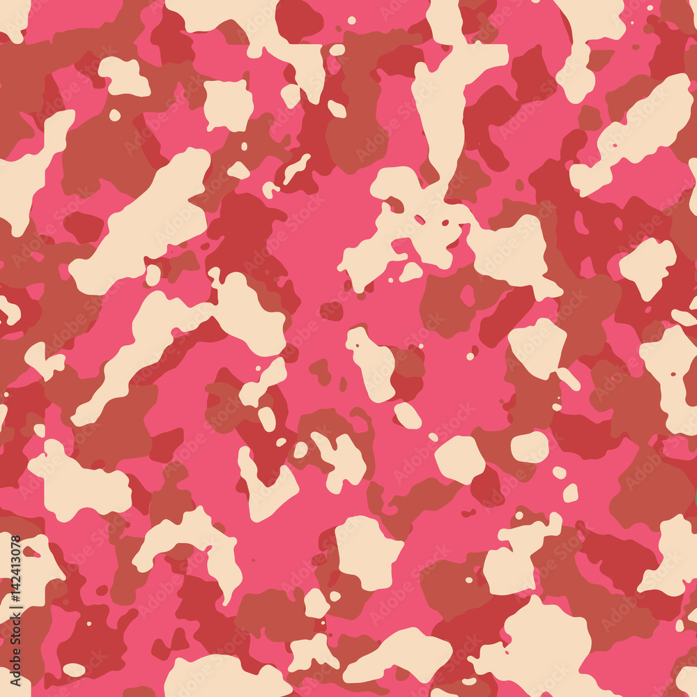 Seamless fashion pink and white military camo fashion pattern vector