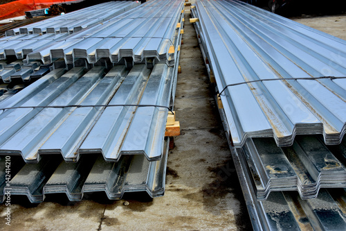 Steel building material at nearby commercial construction site.