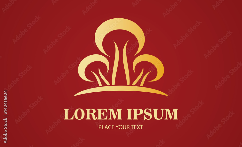 gold mushroom logo Stock Vector Adobe Stock