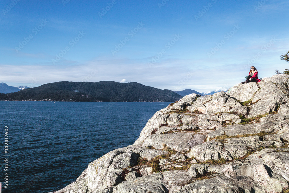 Girl at Whytecliff Park near Horseshoe Bay in West Vancouver, BC, Canada Girl at Whytecliff Park near Horseshoe Bay in West Vancouver, BC, Canada