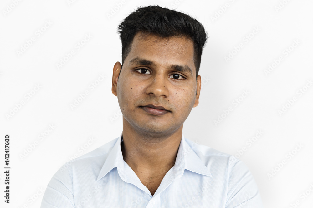 Indian Man Casual Standing Thinking Portrait Concept Indian Man Casual Standing Thinking Portrait Concept