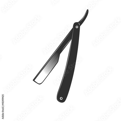 Straight razor vector isolated on a white background