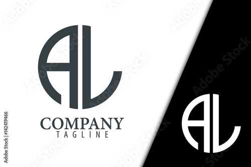 Initial Letter AL With Linked Circle Logo