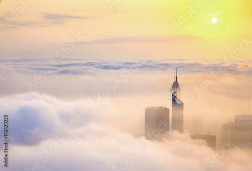 Photography Misty morning view at Hong Kong City