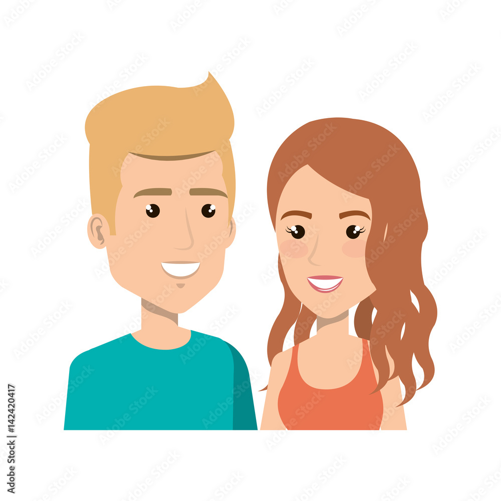 young couple avatars characters young couple avatars characters