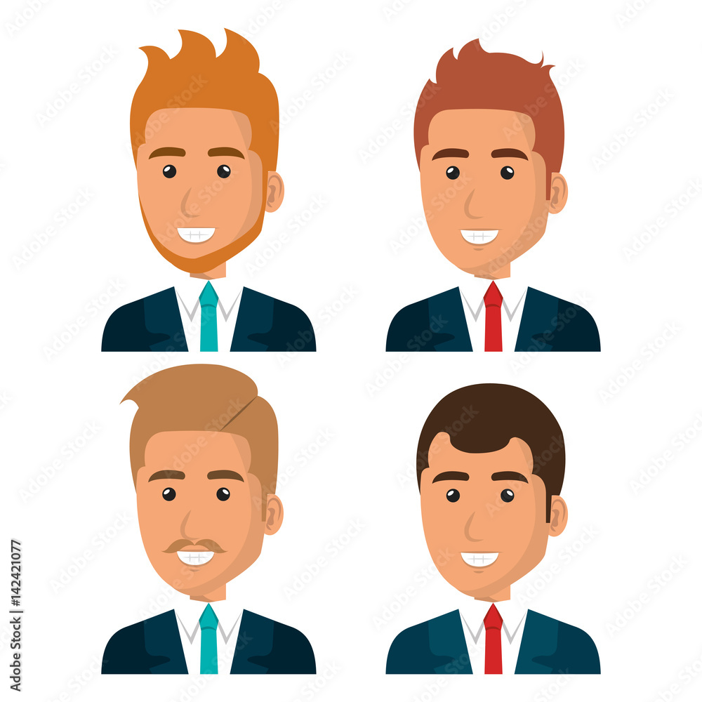 businesspeople avatars characters icon businesspeople avatars characters icon