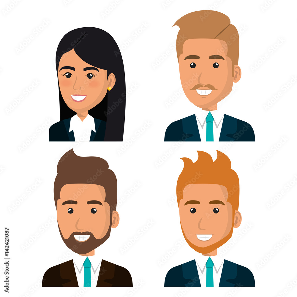 businesspeople avatars characters icon