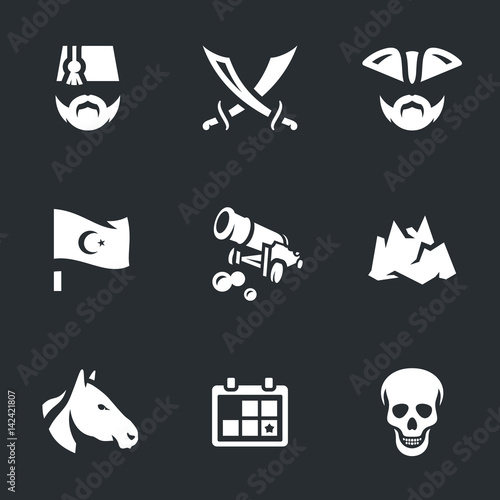 Vector Set of Russian Turkish War 1877-1878 Icons.