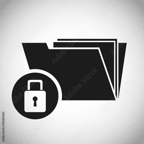 folder files padlock protection data vector illustration eps 10