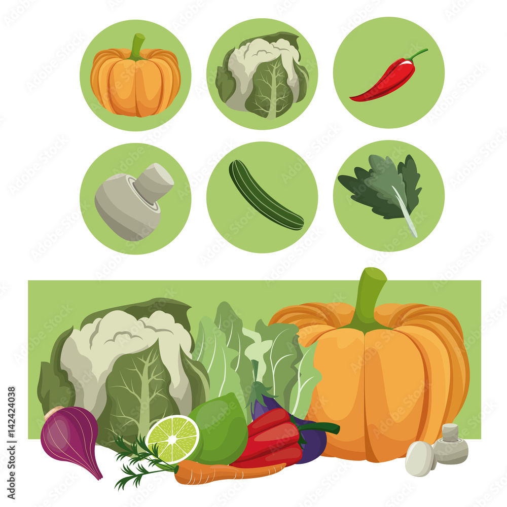 vegetables fresh raw ingredients vector illustration eps 10 vegetables fresh raw ingredients vector illustration eps 10