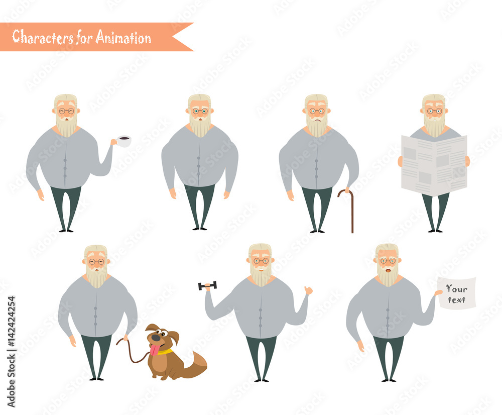 Grandfather character for scenes. Grandfather character for scenes.