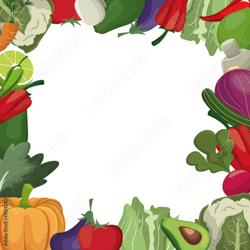 Fototapeta Naklejka Na Ścianę i Meble -  vegetables fresh ingredients image vector illustration eps 10