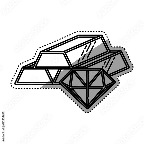 Gold bars treasure icon vector illustration graphic design